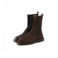 Dunkelbraune Velour-Stiefelette