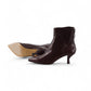 Bordeauxfarbene Softleder Stiefelette mit Absatz