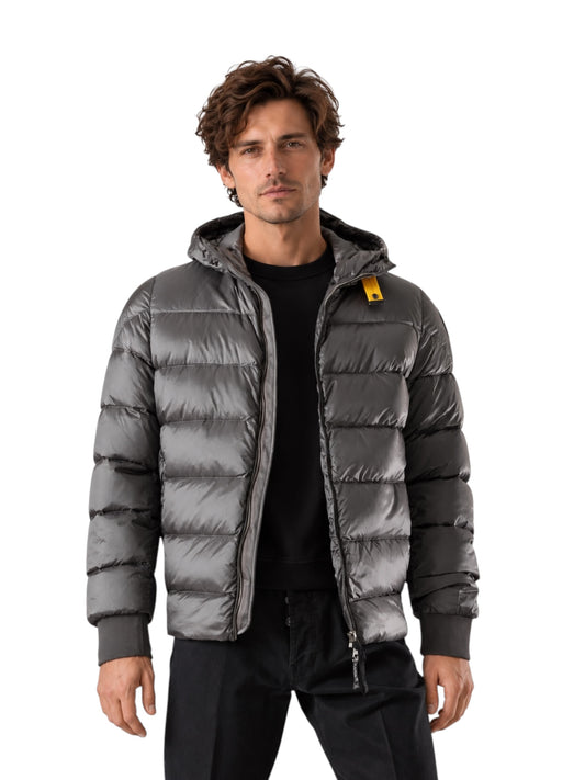 Mittelgraue Daunenjacke mit Kapuze von Parajumpers