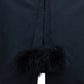 Dunkelblaues T-Shirt mit abnehmbaren Feder-Details