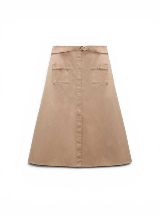 Sandfarbener Rock mit aufgesetzten Taschen von Dorothee Schumacher