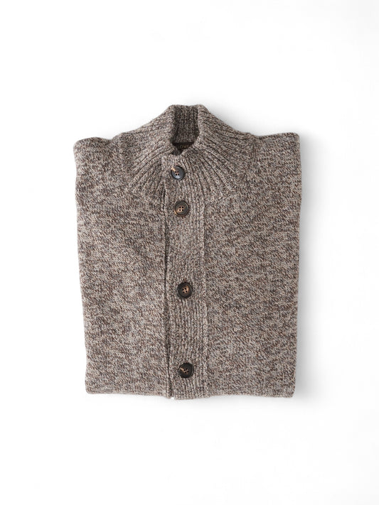 Braun/Sandfarbene melierte Strickjacke von Slowear