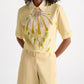 Gelbe Bluse mit Flower-Print