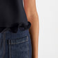 Dunkelblaues Top mit Volant