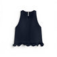 Dunkelblaues Top mit Volant