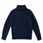 Dunkelblauer Rippstrick-Rollkragenpullover von Glenugie – Vorderansicht