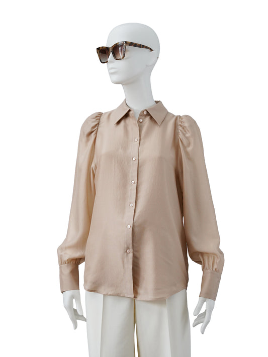 Nudefarbene Seidenbluse von Alcidia da Veiga