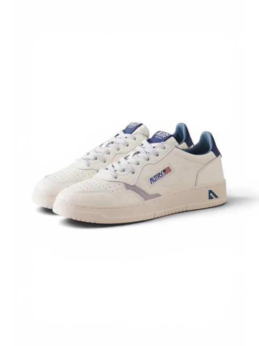 Cremefarbener Autry-Sneaker „Medalist“ mit blauer Ferse