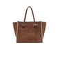 Cognacfarbene Velours-Tasche