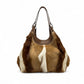 Creme/Haselnussfarbene Fell-Tasche