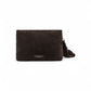 Espressofarbene, kleine Velour-Tasche