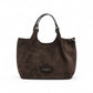 Mittelgroße, espressofarbene Velour-Tasche
