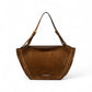 Cognacfarbene Velour-Tasche