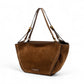 Cognacfarbene Velour-Tasche