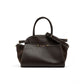 Kleine, dunkelbraune Tasche mit Velour-Details