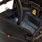 Kleine, dunkelbraune Tasche mit Velour-Details