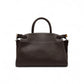 Dunkelbraune Tasche mit Velour-Details
