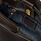 Dunkelbraune Tasche mit Velour-Details