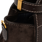Dunkelbraune Tasche mit Velour-Details