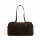 Dunkelbraune Velour-Tasche