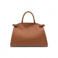Cognacfarbene Tasche mit Velour-Details