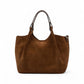 Mittelgroße, cognacfarbene Velour-Tasche