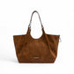Cognacfarbene Velour-Tasche