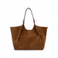 Cognacfarbene Velour-Tasche
