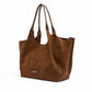 Cognacfarbene Velour-Tasche