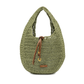 Olivegrüne, runde Bast-Tasche