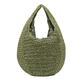 Olivegrüne, runde Bast-Tasche