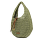 Olivegrüne, runde Bast-Tasche