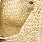 Sandfarbene, runde Bast-Tasche