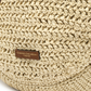 Sandfarbene, runde Bast-Tasche