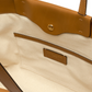 Cognac/Sandfarbene Tasche mit Bast