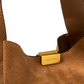 Cognacfarbene, große Velour-Tasche