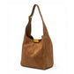 Cognacfarbene, große Velour-Tasche