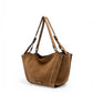 Cognacfarbene Velour-Tasche