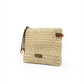 Kleine sandfarbene Bast-Tasche