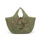 Olivefarbene Bast-Tasche