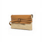 Cognac/Sandfarbene, kleine Tasche mit Bast