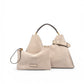 Sandfarbene Velour-Tasche