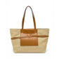Cognac/Sandfarbene Tasche mit Bast