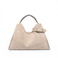 Sandfarbene Velour-Tasche