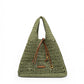 Olivefarbene Bast-Tasche