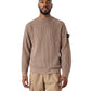 Beigefarbener Rippstrick-Pullover aus Kaschmir von Stone Island