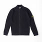 Dunkelblaue, gerippte Strickjacke