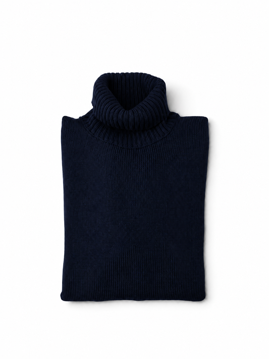 Dunkelblauer Rollkragenpullover von Slowear