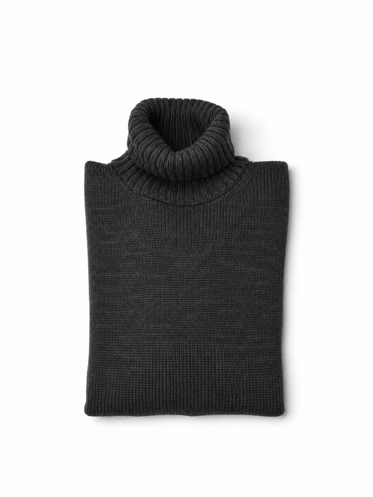 Anthrazitfarbener Rollkragenpullover von Slowear