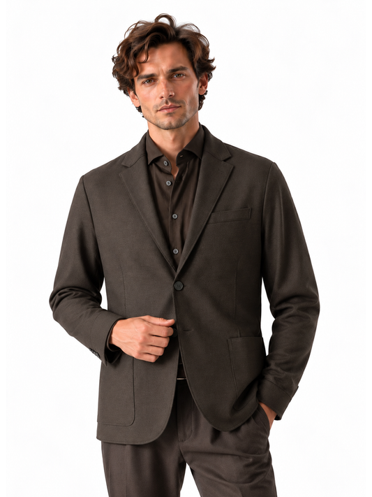 Dunkelbraunes Sakko aus Wolljersey von Harris Wharf London